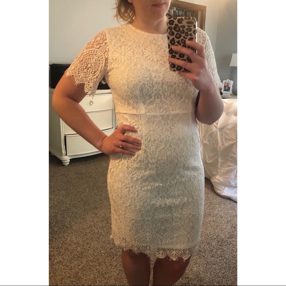 White lace cocktail dress - Picture 6 of 6